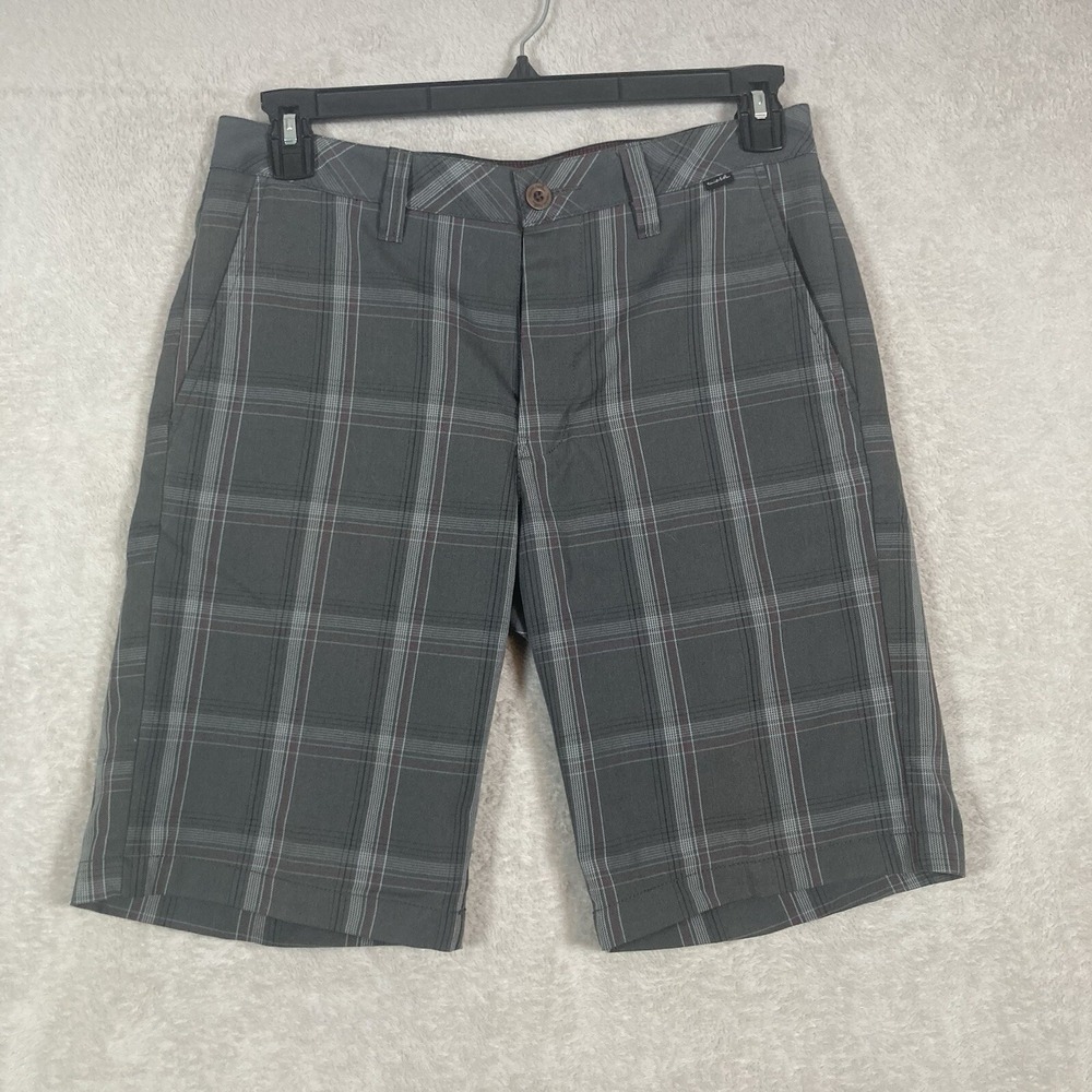 TravisMathew Mens Grey‎ Plaid Golf Shorts Size 32 Stretch Performance Casual